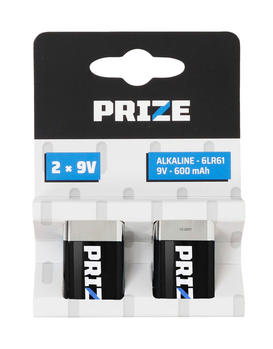Batteri superalkaline 9 V 6LR61 2-pk. - PRIZE®
